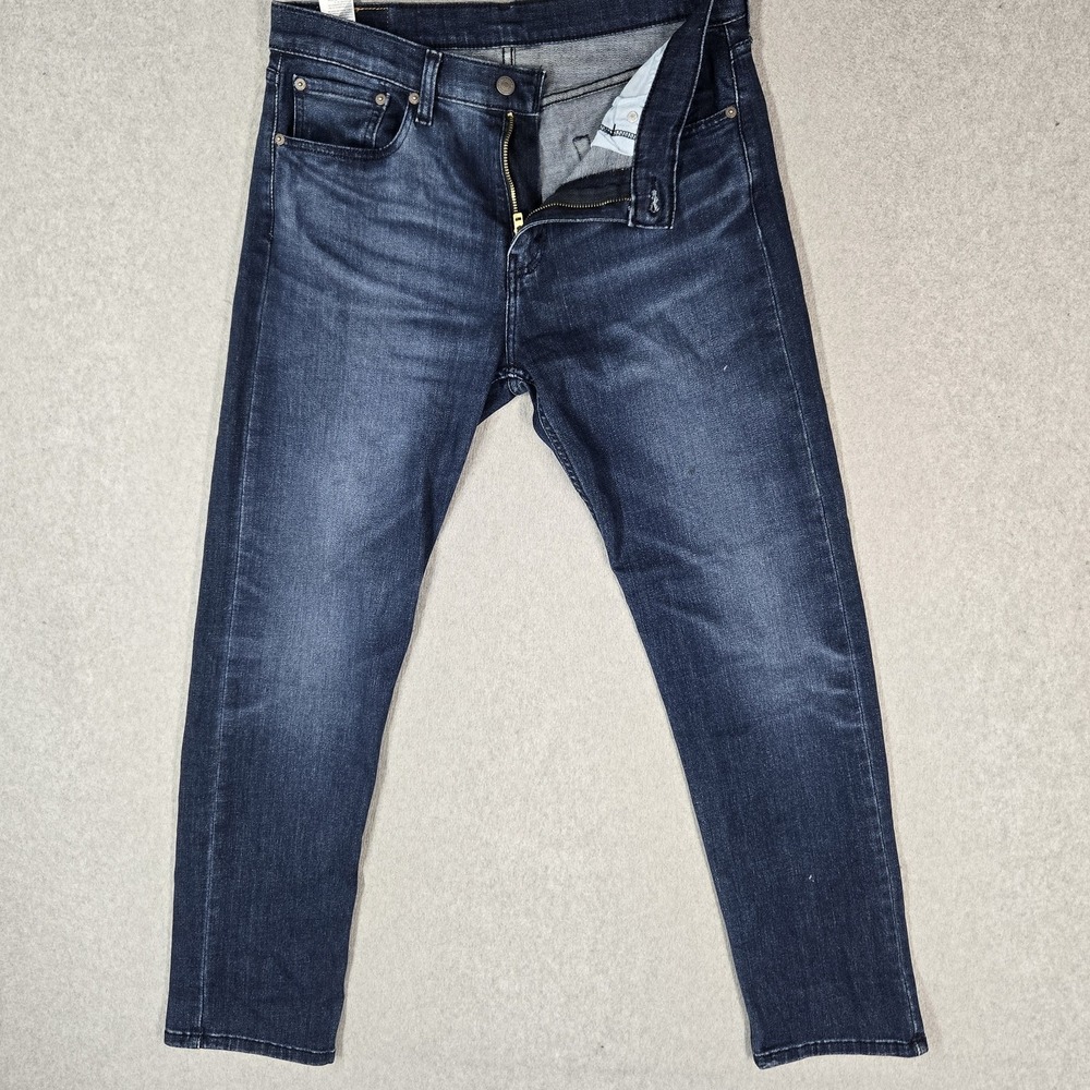 Levi's 502 Men Jeans 32X32 Blue Denim Regular Tapered Mid Rise 28" Inseam